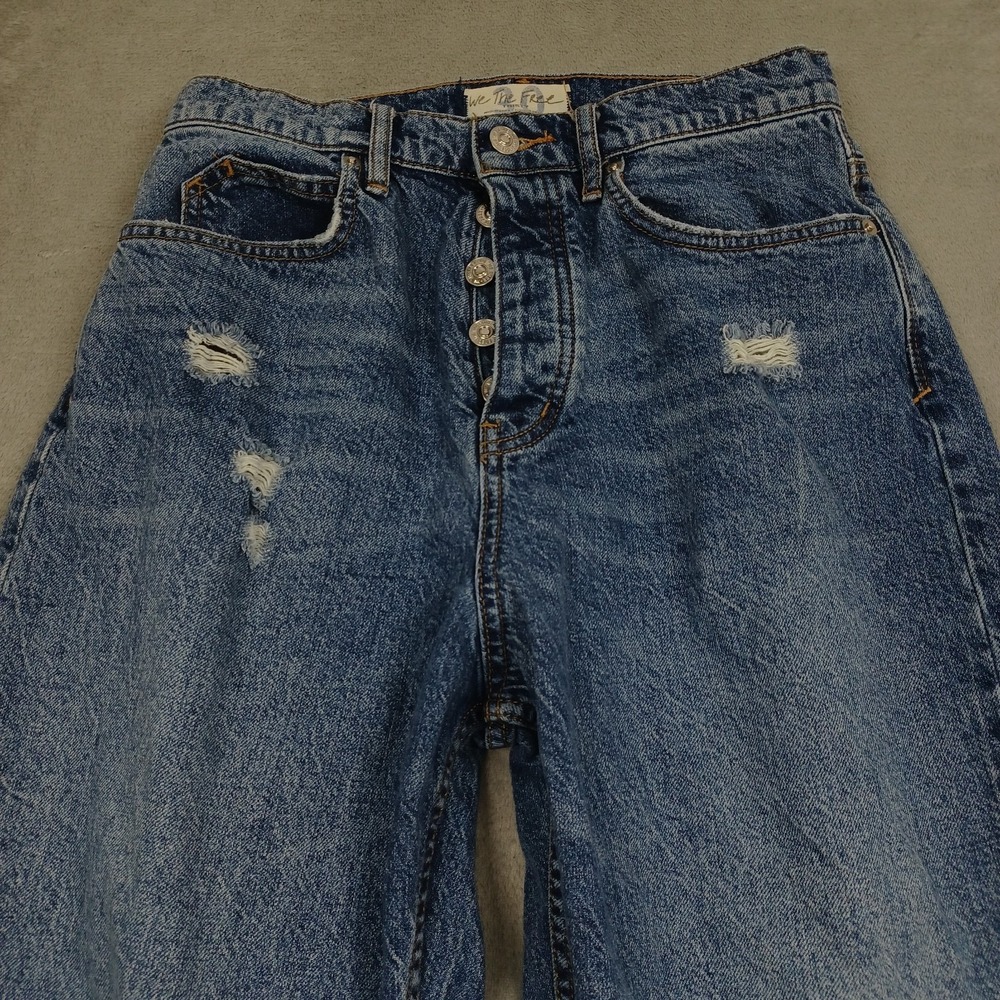 We The Free Blue Straight Leg Jeans - Picture 3 of 9